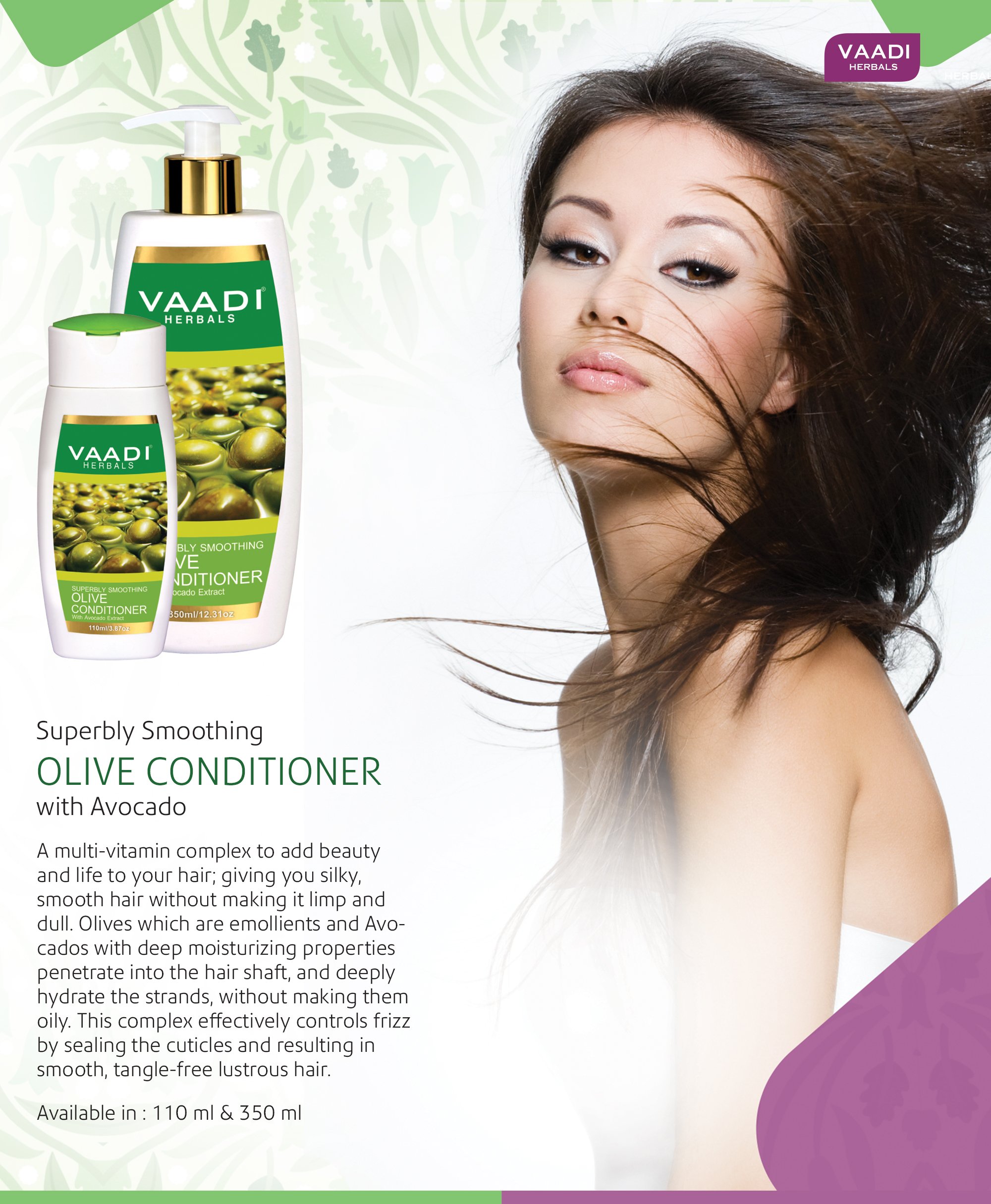 Vaadi Herbals Olive Conditioner with Avocado Extract, 110ml – view 3