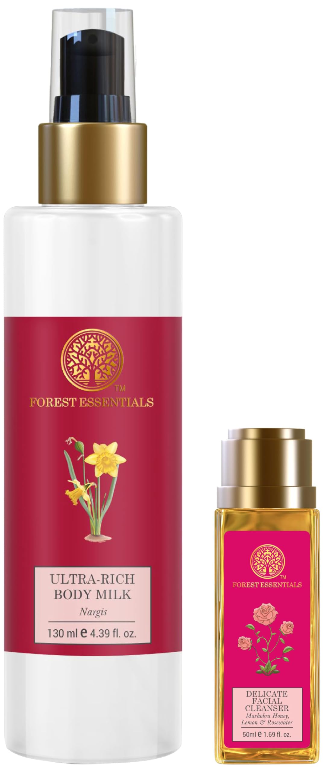Forest Essentials skincare combo with body milk and cleanser