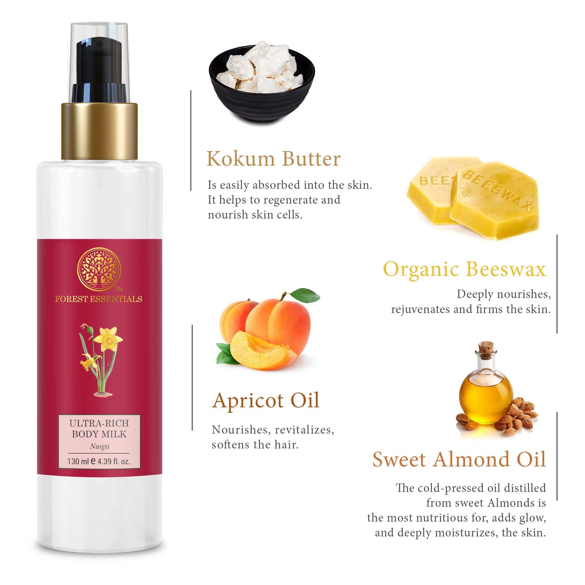 Forest Essentials Ultra-Rich Body Milk Nargis & Forest Essentials Delicate Facial Cleanser Mashobra Honey Combo – view 4