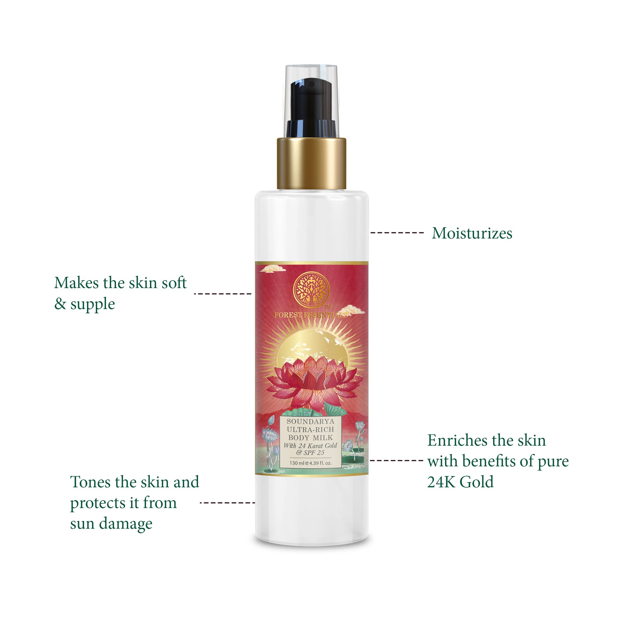 Forest Essentials Ultra Rich Body Milk Soundarya With 24k Gold & SPF 25 – view 5