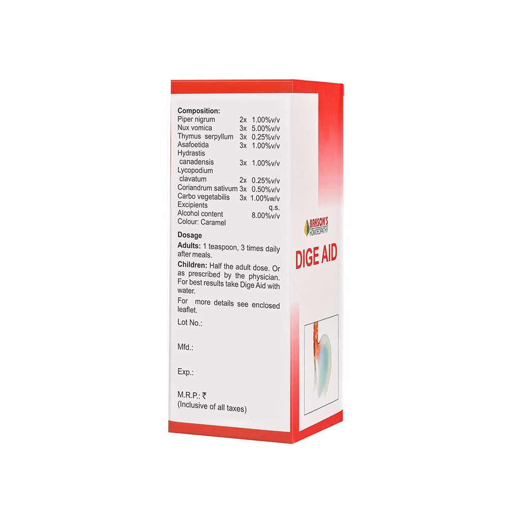 Dr. Bakshi's BAKSON'S HOMOEOPATHY Dige Aid Syrup 115ml_Pack of 2 – view 3