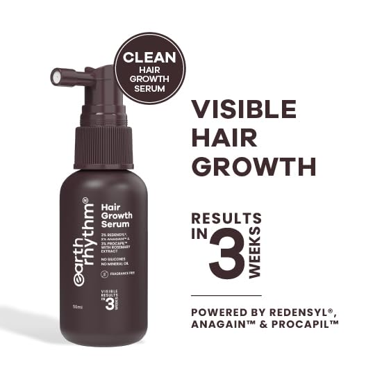 Earth Rhythm Hair Growth Serum with 3% Redensyl, 2% Anagain & Procapil. Visible Results in 3 Weeks – view 2