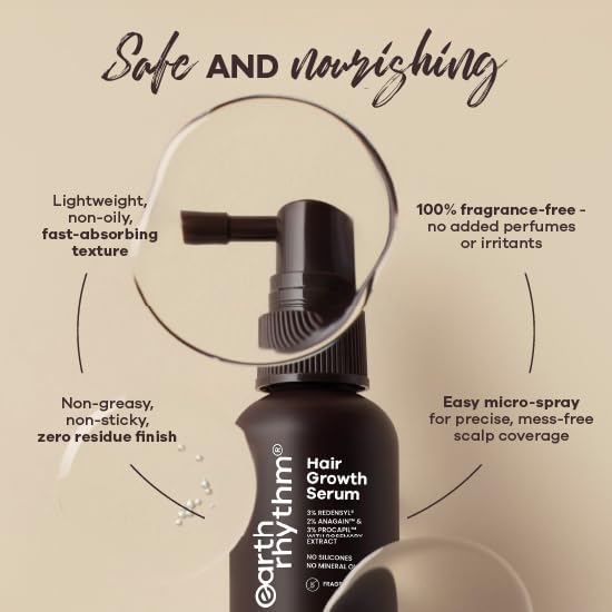 Earth Rhythm Hair Growth Serum with 3% Redensyl, 2% Anagain & Procapil. Visible Results in 3 Weeks – view 7
