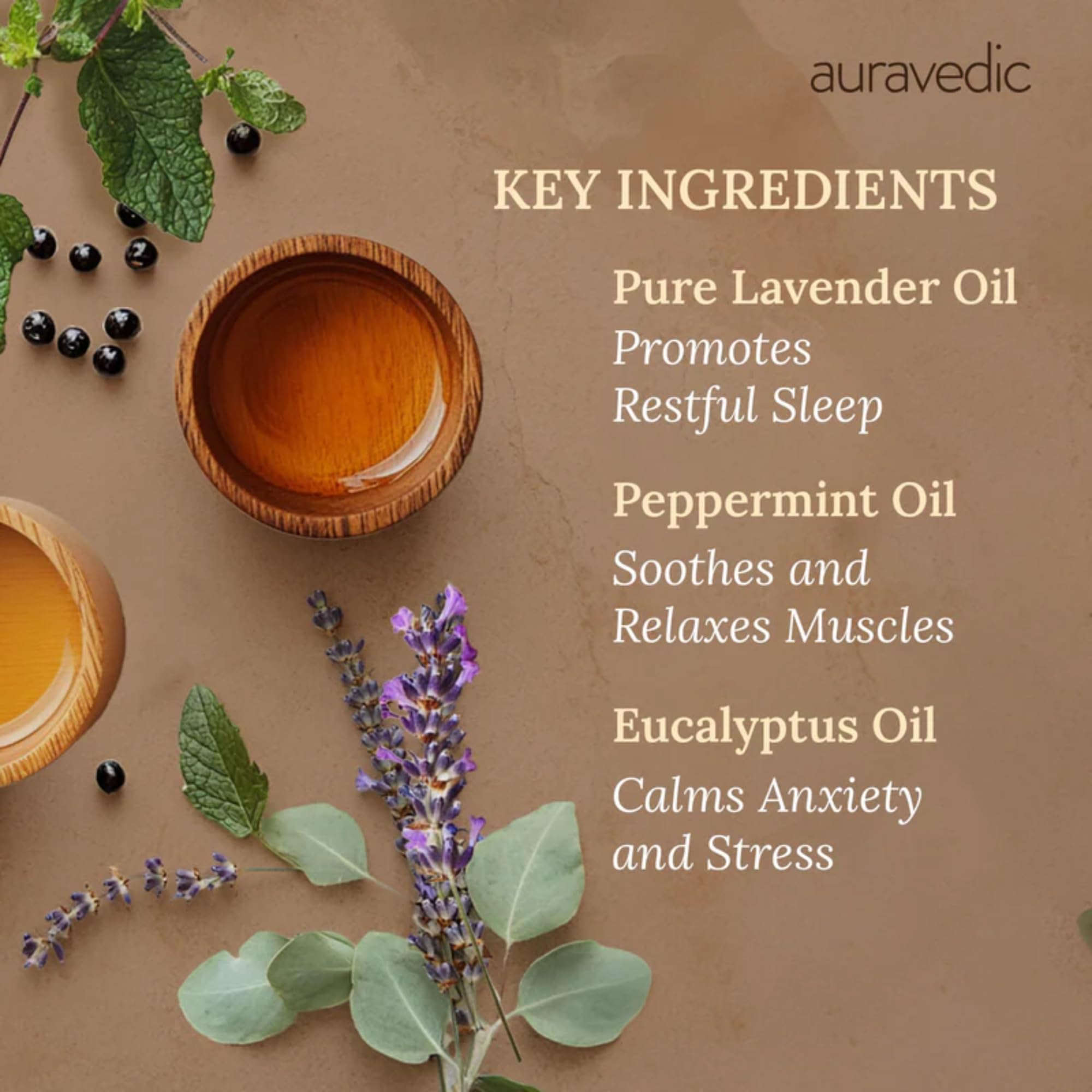Auravedic Relaxing Body Massage Oil For Full Body Massager For Pain Relief Calming Moisturizer For Dry Skin Face 200 Ml Lavender Eucalyptus Mint Body Oil After Bath For Daily Use – view 7