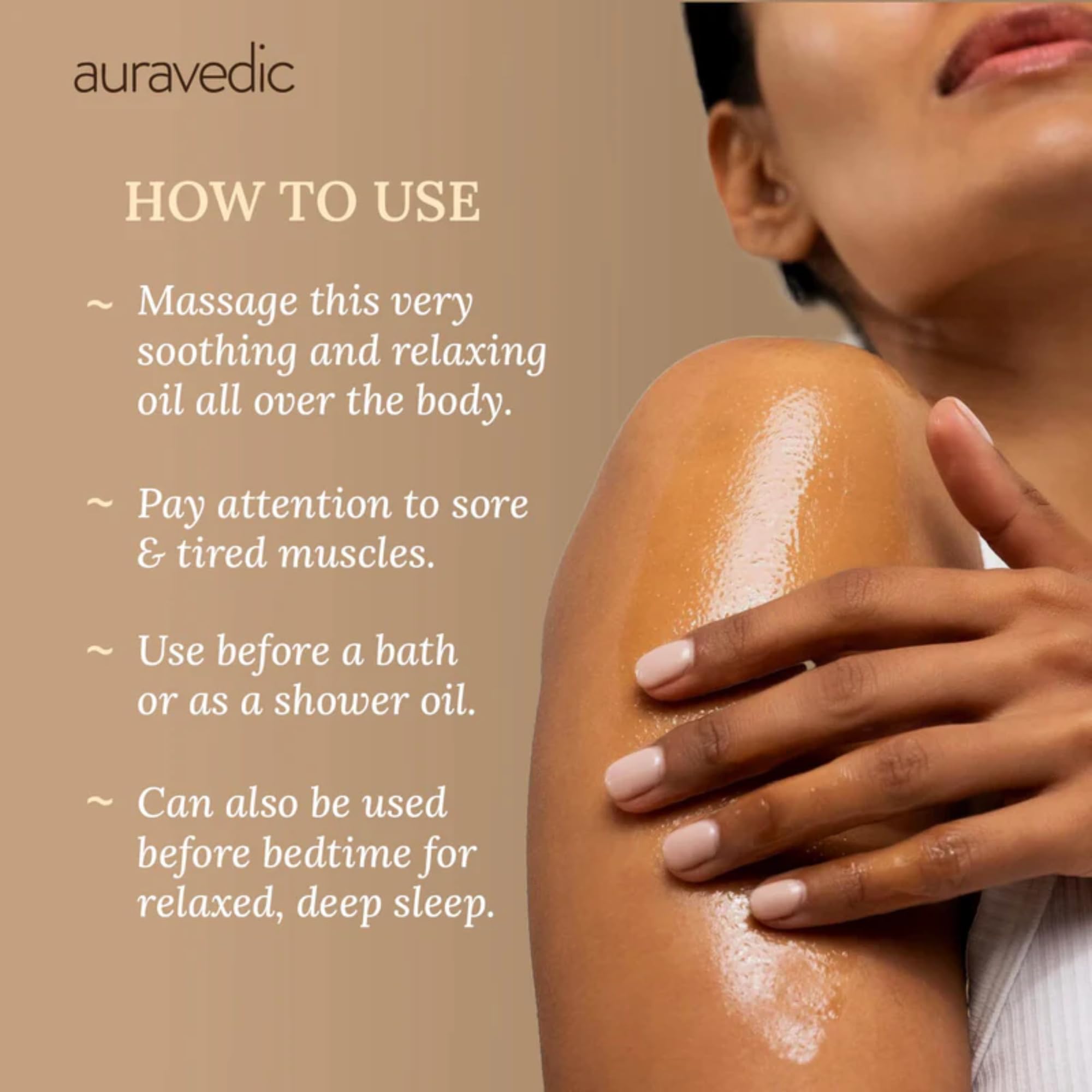 Auravedic Relaxing Body Massage Oil For Full Body Massager For Pain Relief Calming Moisturizer For Dry Skin Face 200 Ml Lavender Eucalyptus Mint Body Oil After Bath For Daily Use – view 8