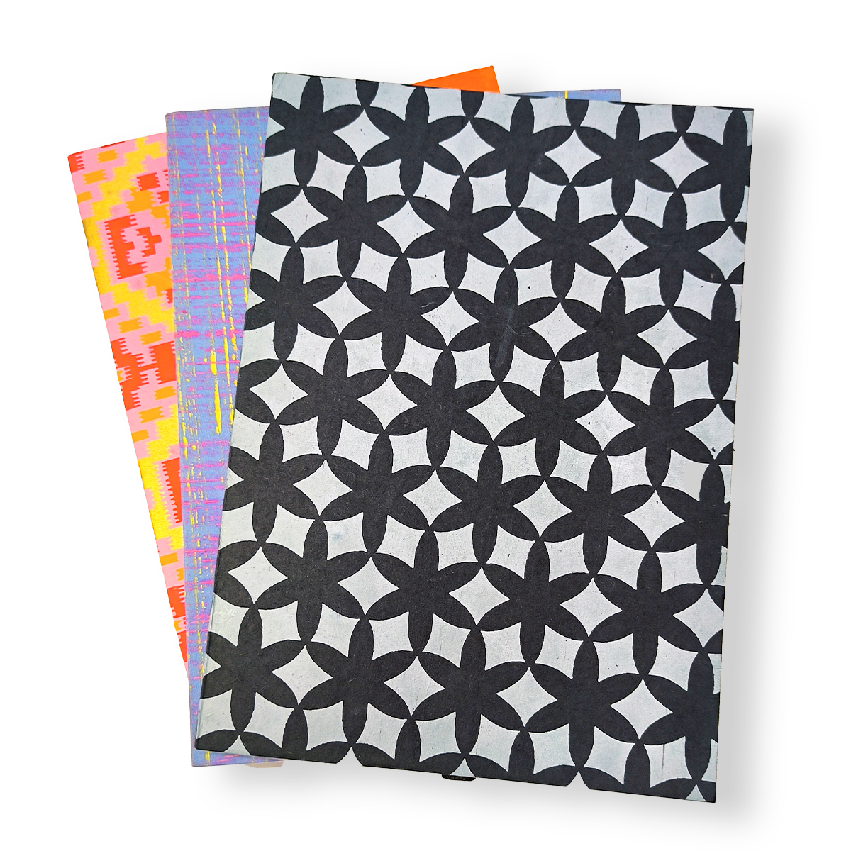 NeuOrigin Handmade Paper Notebooks (Pack of 3) - Aesthetic Designs, Artwork, Tassels, and Bookmark – view 3