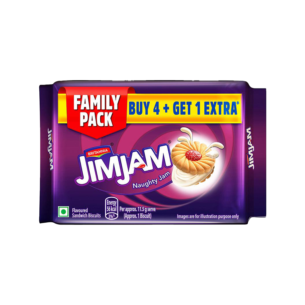 Britannia Treat Jim Jam cream biscuits combi pouch pack