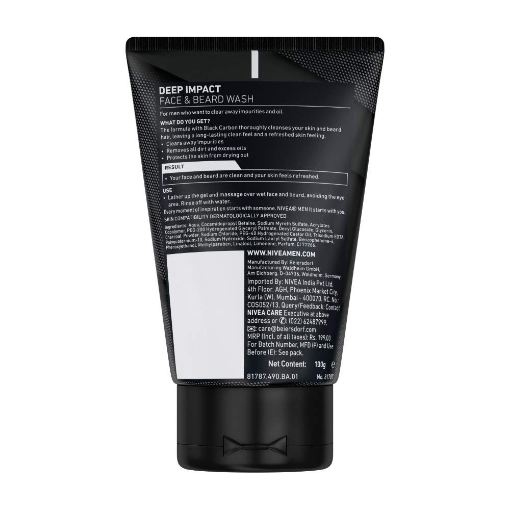 NIVEA Men Deep Impact Intense Clean Face Wash, 100ml (Pack of 3) – view 6