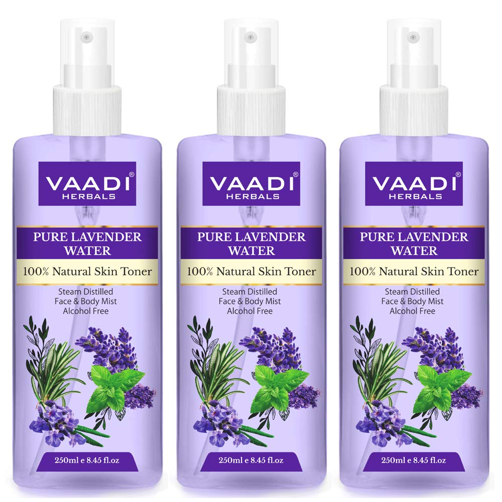 Vaadi Herbals Pvt. Ltd Pack Of 3 Lavender Water -100% Natural & Pure Skin Toner, 250 ml (Pack of 3) – view 2