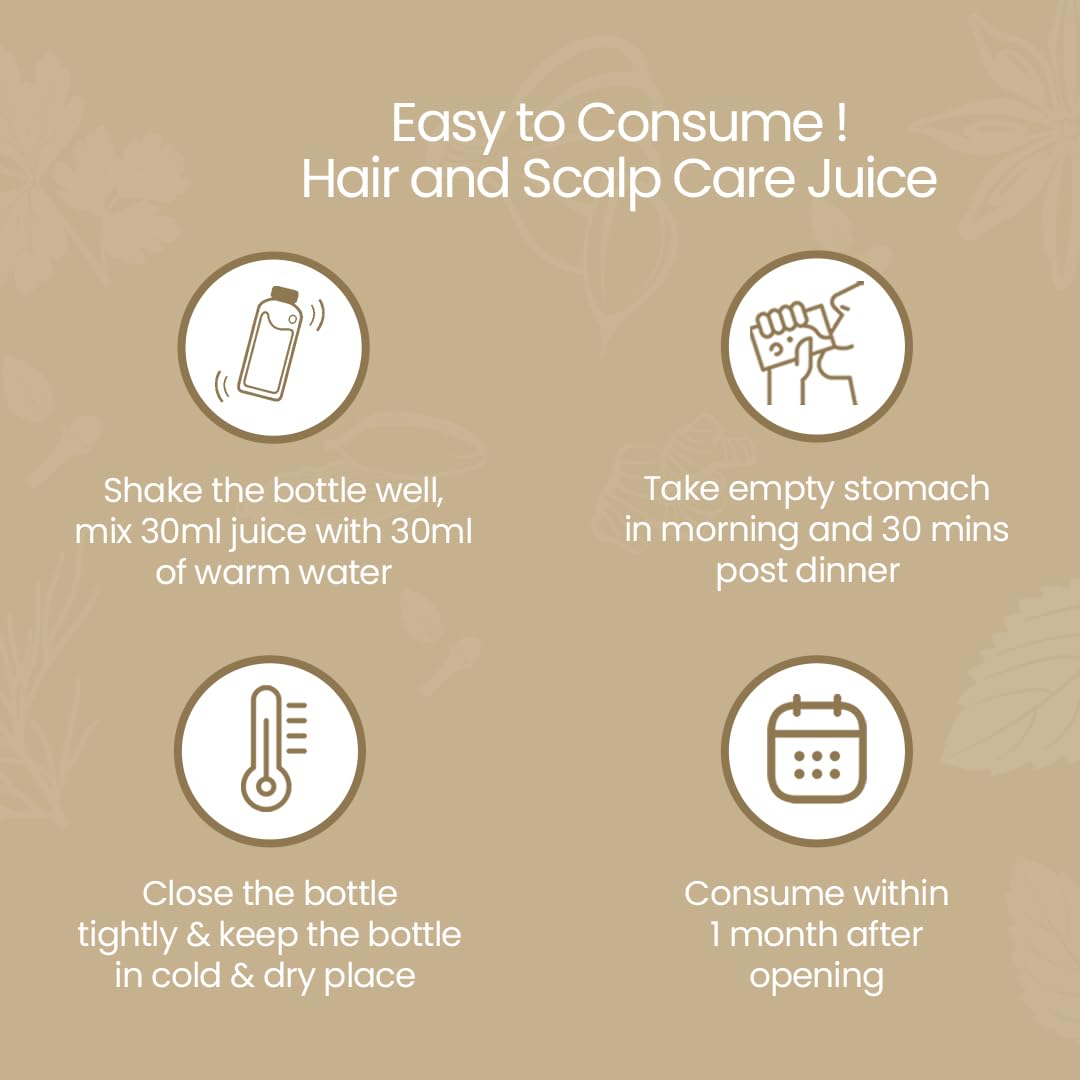 KRISHNA'S HERBAL & AYURVEDA Hair & Scalp Care Juice 1000 Ml,Hair Care Juice For Hair Growth & Hair Fall Control,Blend Of 7+ Ayurvedic Herbs,No Artificial Colors,Flavours & Sugars,Use 60 Days – view 5