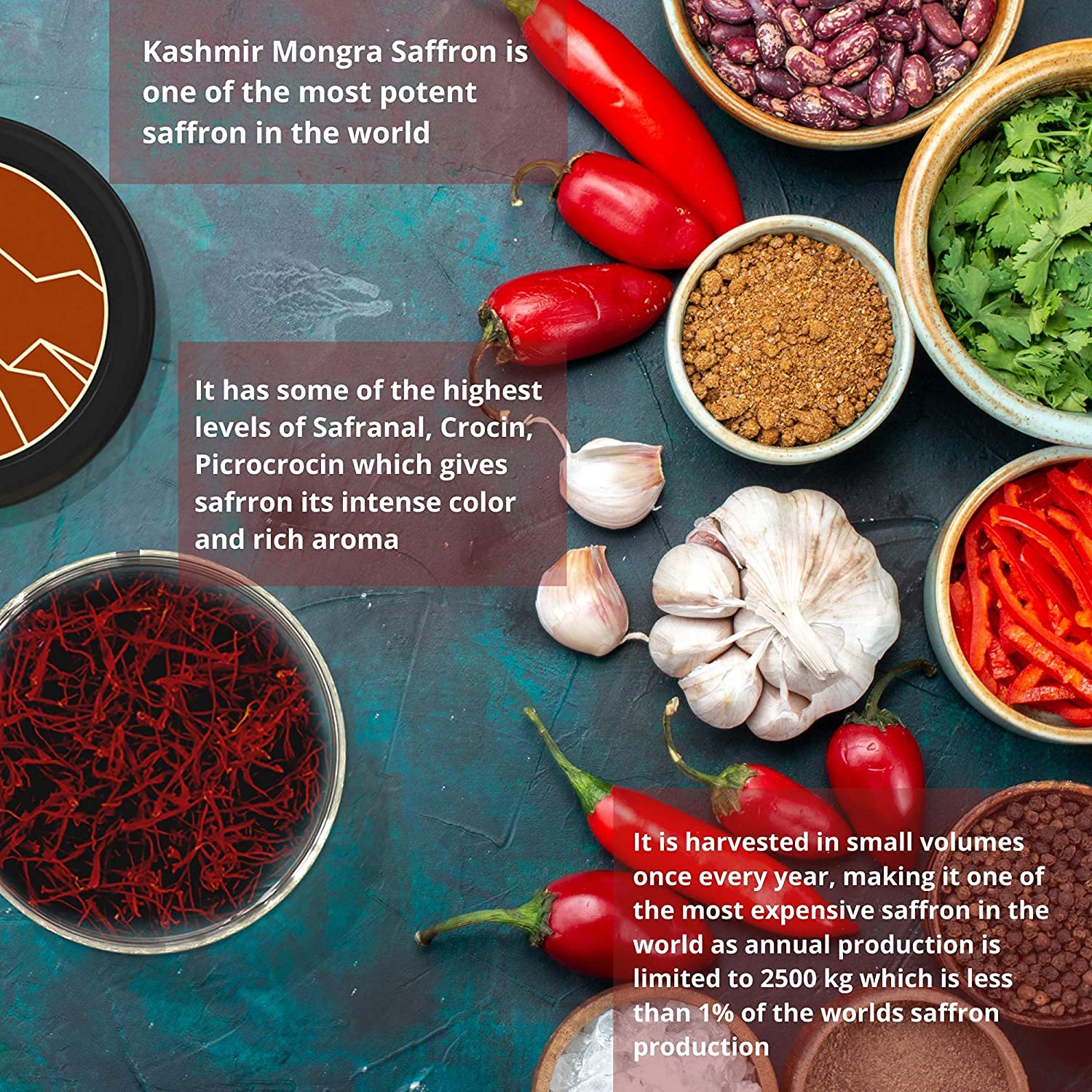 Namo Organics - 1 Gm - Saffron Original Pure Kashmiri Kesar Saffron for Pregnant Women Saffron Threads – view 3