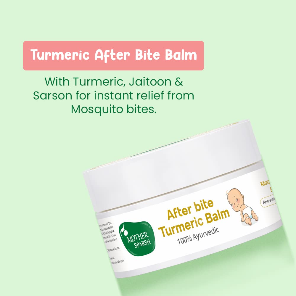 Mother Sparsh After Bite Turmeric Balm for Babies to Prevent Rashes and soothes Mosquito Bites & 98% Water Wipes Pack of 3 (80 pcs Each) – view 2
