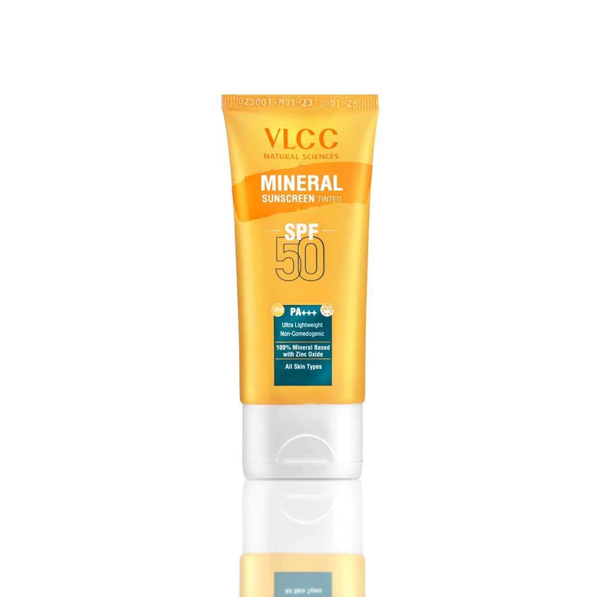 VLCC SPF 50 tinted sunscreen tube for all skin types