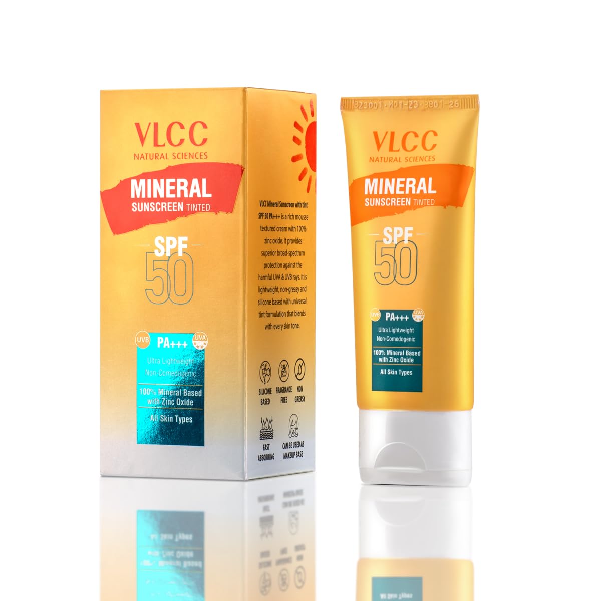 VLCC Mineral Sunscreen Tinted SPF 50 PA+++ Ultra Lightweight Non-Comedogenic (50gm) – view 2