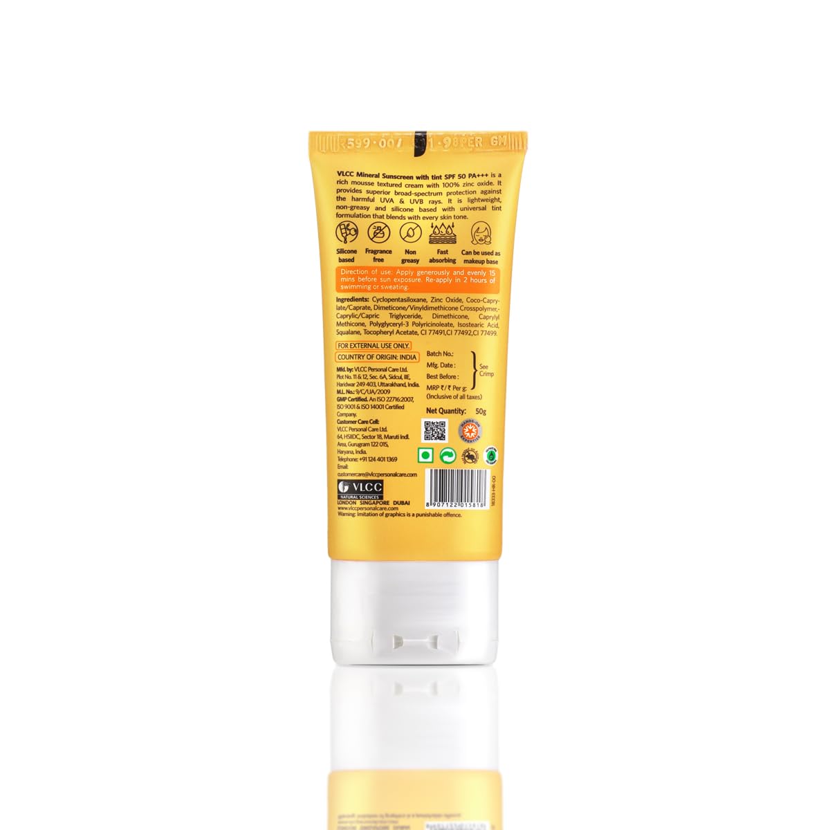 VLCC Mineral Sunscreen Tinted SPF 50 PA+++ Ultra Lightweight Non-Comedogenic (50gm) – view 7