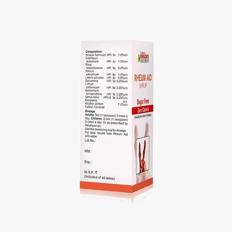 Dr. Bakshi's BAKSON'S HOMOEOPATHY RHEUM AID SYRUP (SUGAR FREE) (230 ML) – view 2