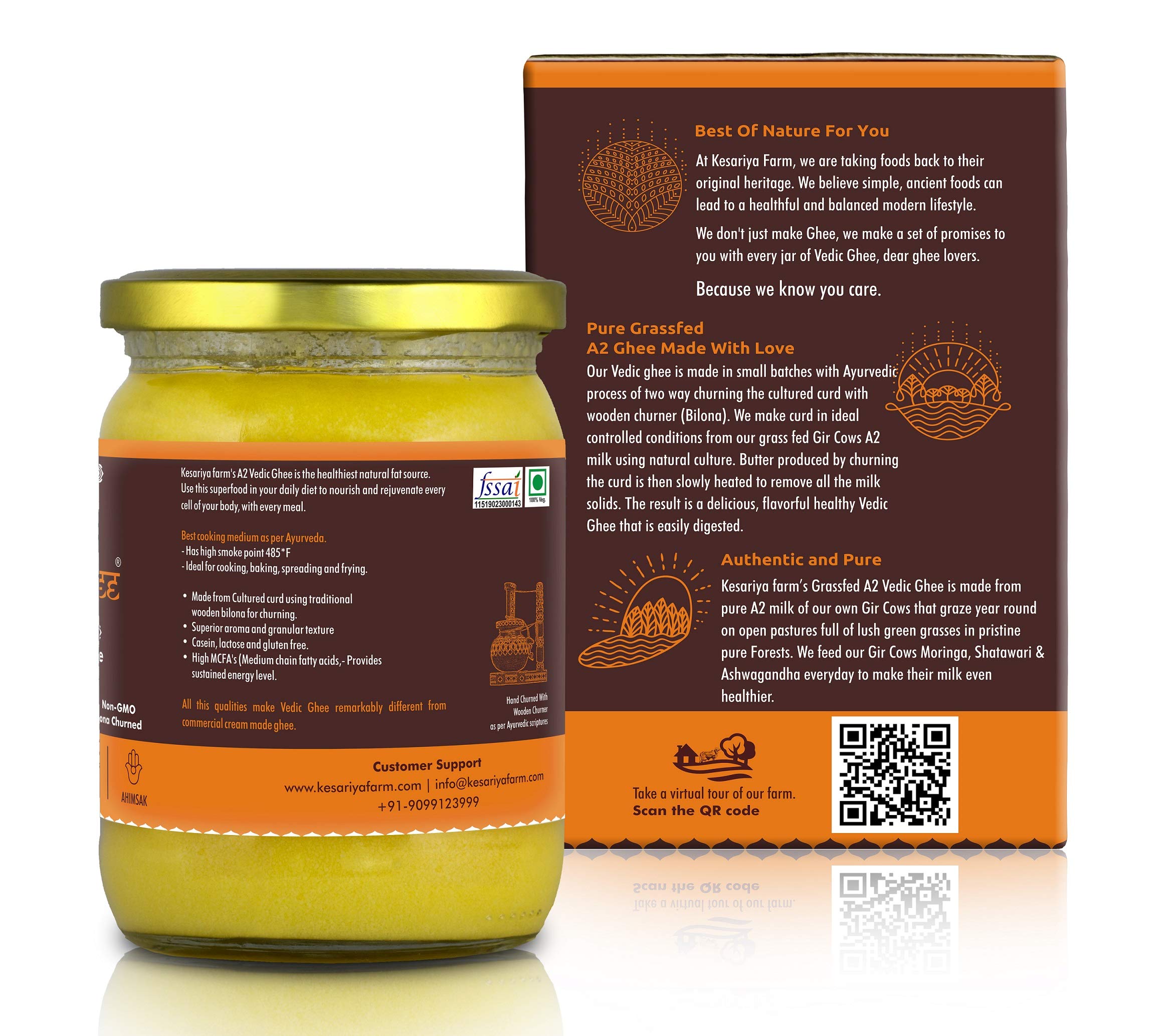 Vedic Ghee Premium A2 Gir Cow Cultured Desi Ghee from Kesariya Farm – view 2