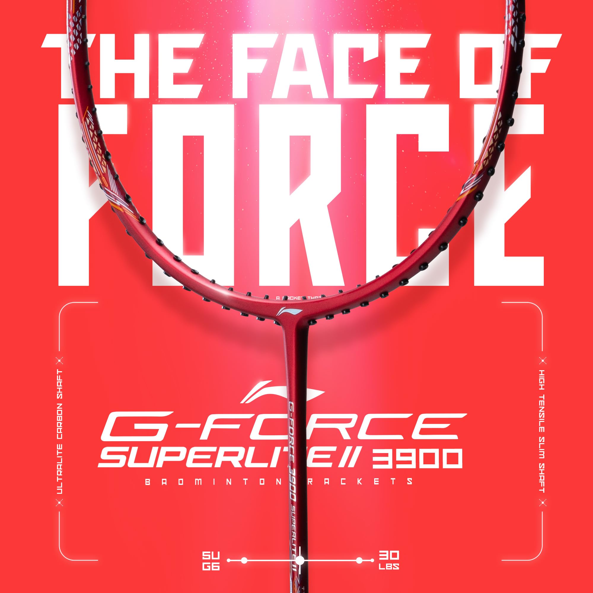 Li-Ning Li-Ning G-Force 3800 II Superlite Unstrung Badminton Racket with Full Cover – view 2