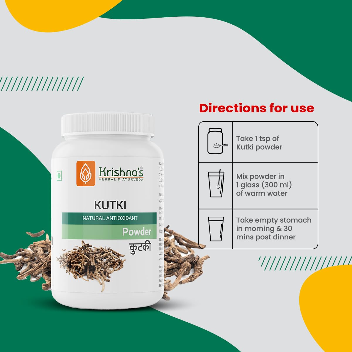 Krishna's Kutki (Picrorhiza kurroa) Powder - 100 g – view 3
