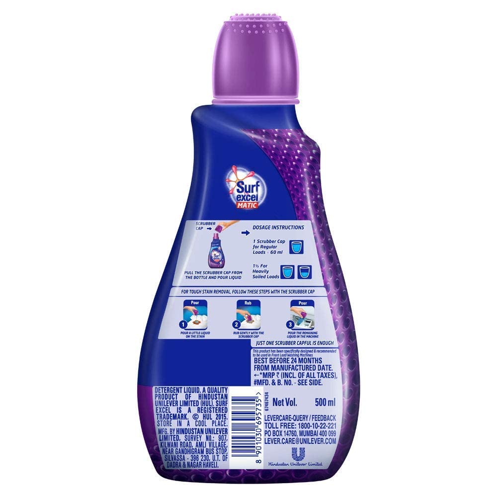 Surf Excel Matic Front Load Liquid Detergent - 500 Ml, 1 Count – view 2