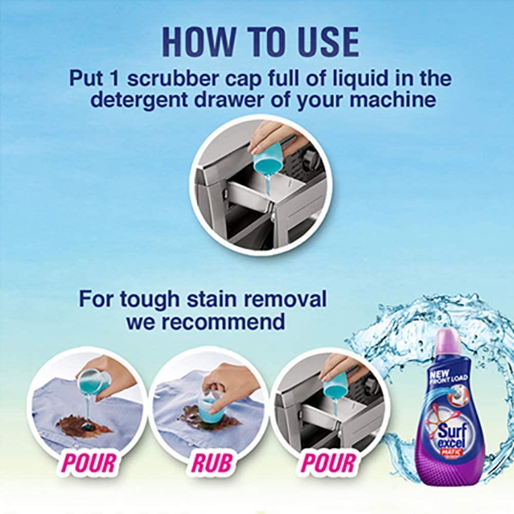 Surf Excel Matic Front Load Liquid Detergent - 500 Ml, 1 Count – view 4
