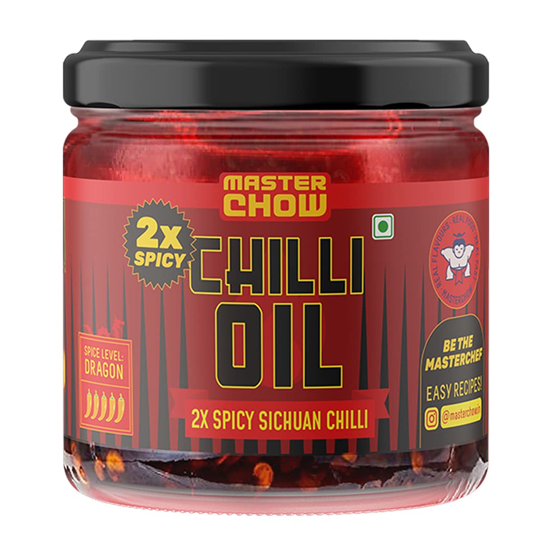 MasterChow extra hot chilli oil bottle for noodles and momos