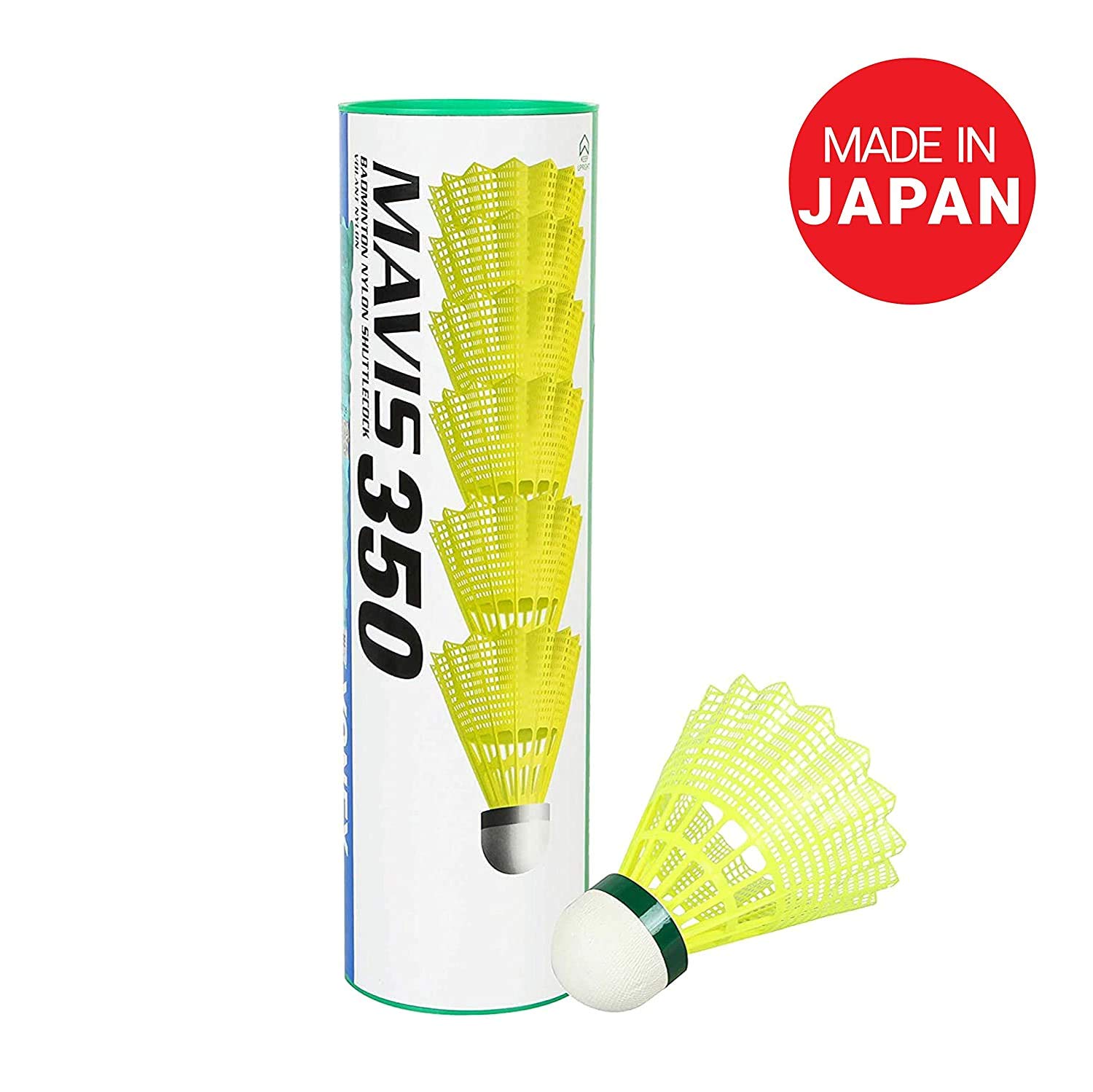 Yonex Mavis 350 Green Cap Nylon Shuttlecock (Yellow) – view 2
