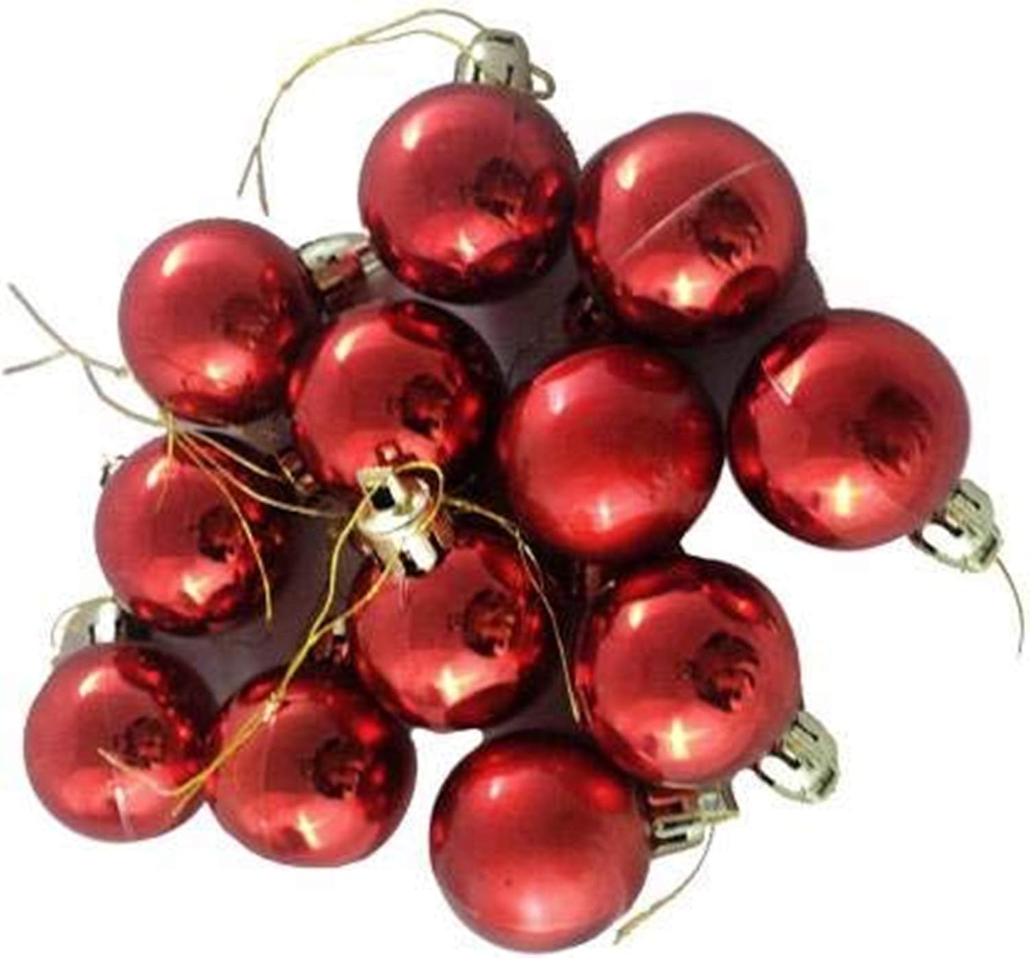 VR Creatives Pack of 24 Red and Golden Glitter Shiny Balls Beautiful Christmas Balls Christmas Xmas Tree Hanging Balls Ornaments for Xmas Christmas Party Decoration Item – view 5