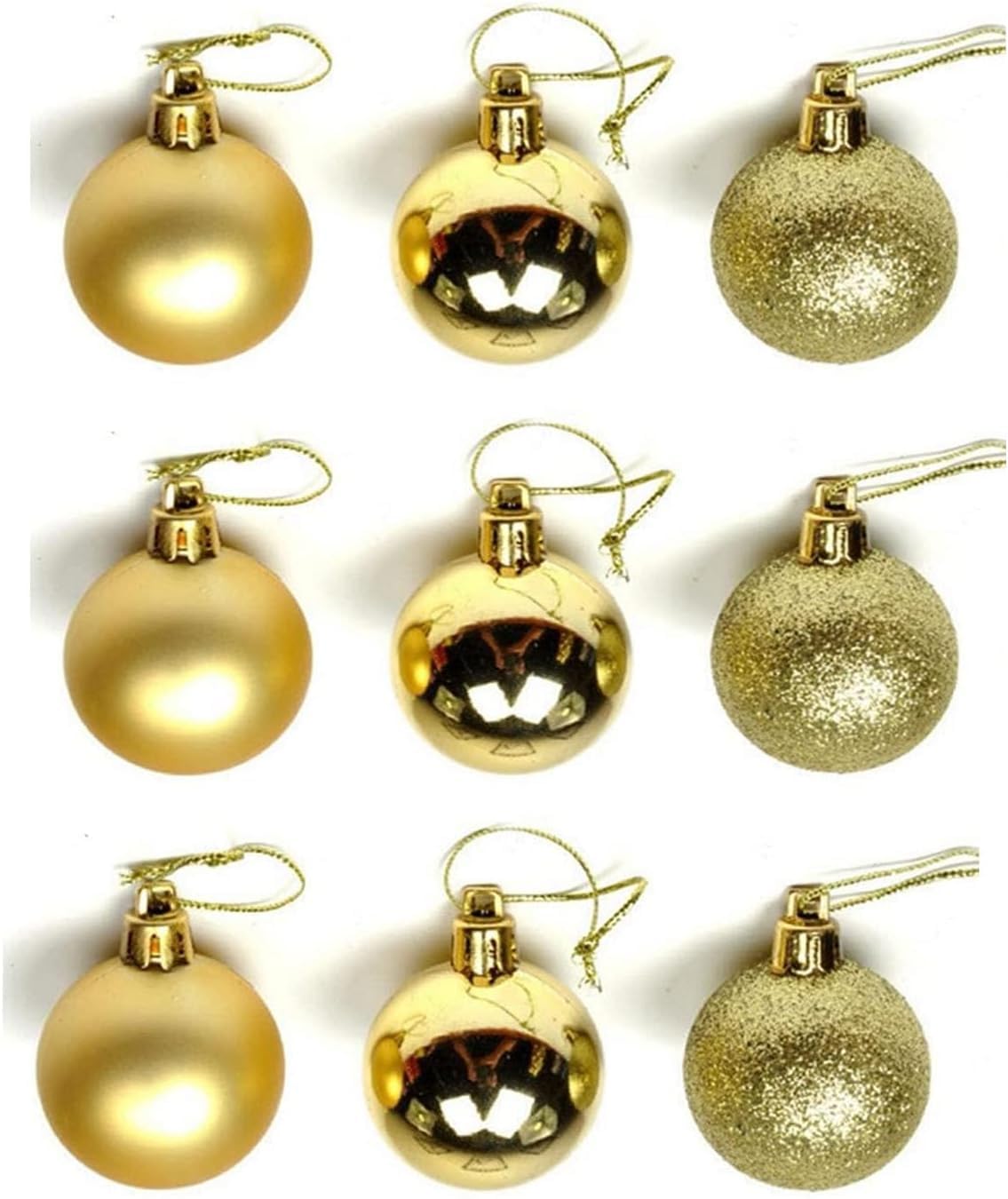 VR Creatives Pack of 24 Red and Golden Glitter Shiny Balls Beautiful Christmas Balls Christmas Xmas Tree Hanging Balls Ornaments for Xmas Christmas Party Decoration Item – view 6
