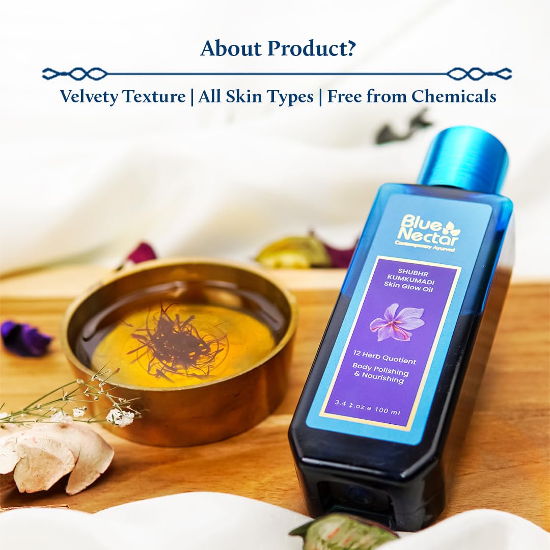 Blue Nectar Kumkumadi Body Oil for Glowing Skin – view 6