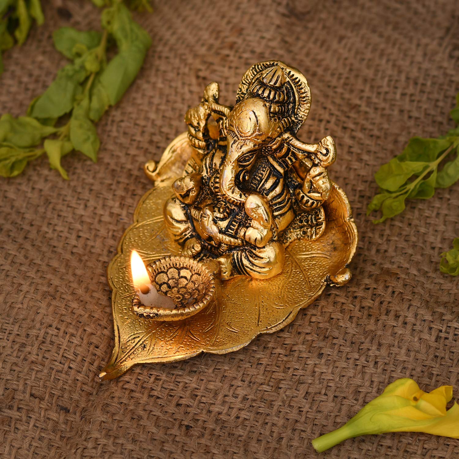 Collectible India 5 Ganesh Diya for Pooja - Diwali Decoration Items, Wedding Anniversary Housewarming Corporate Gift – view 4