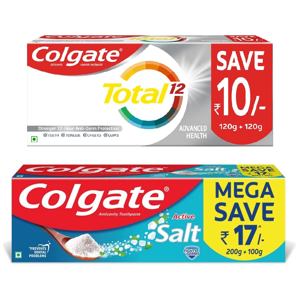 Colgate toothpaste saver pack with Total Advanced Health and Active Salt
