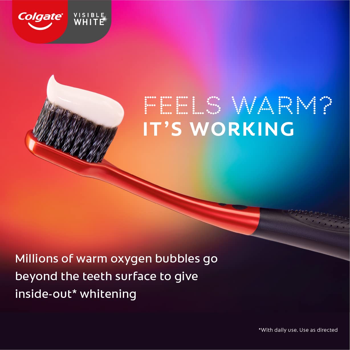 Colgate Visible White O2 Teeth Whitening Toothpaste - Aromatic Mint 50g & Colgate Visible White O2 Toothbrush Ultra Soft - 2pcs – view 4