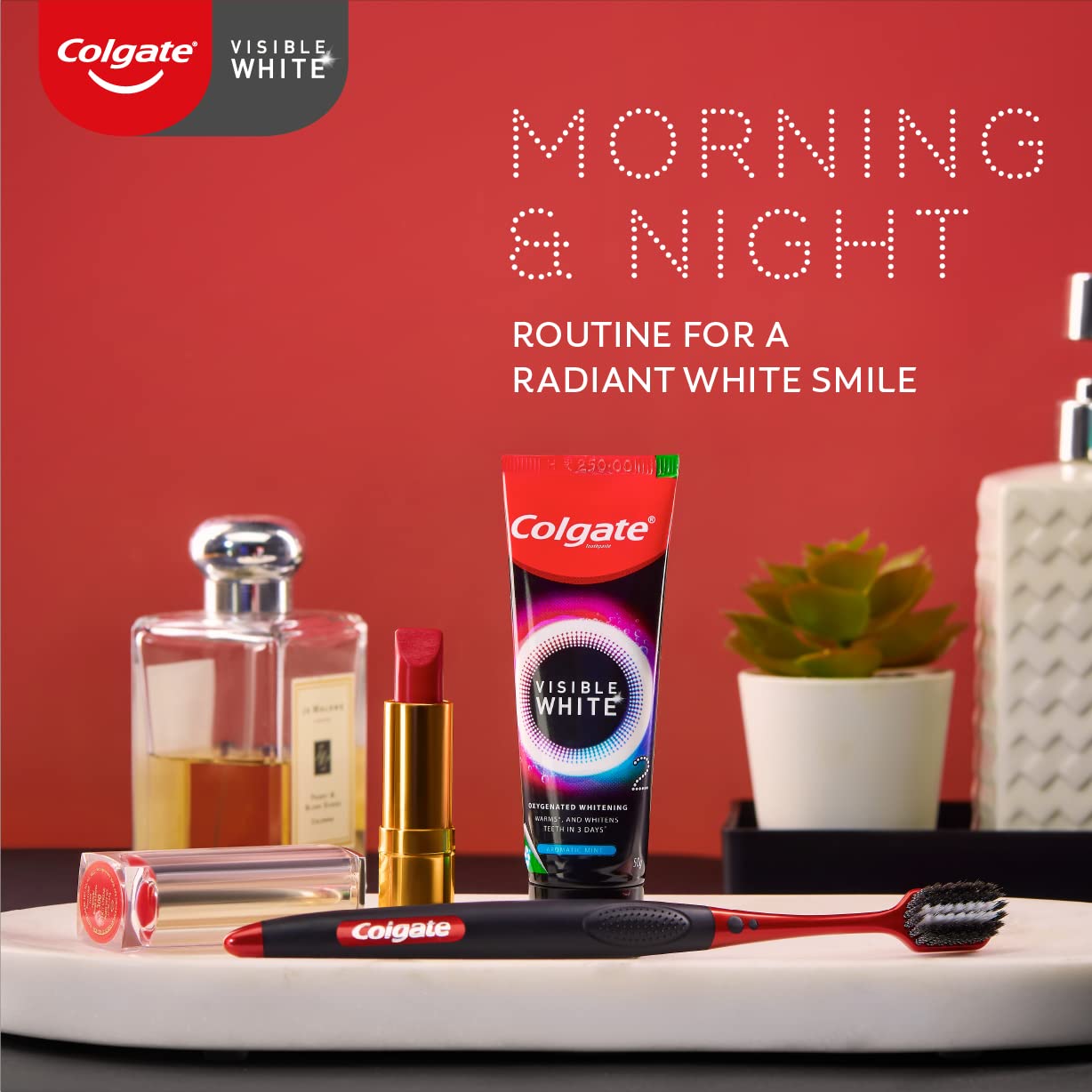 Colgate Visible White O2 Teeth Whitening Toothpaste - Aromatic Mint 50g & Colgate Visible White O2 Toothbrush Ultra Soft - 2pcs – view 7