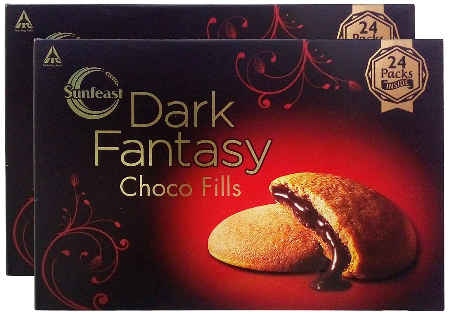Two-pack Sunfeast Dark Fantasy choco-filled biscuits in pouch
