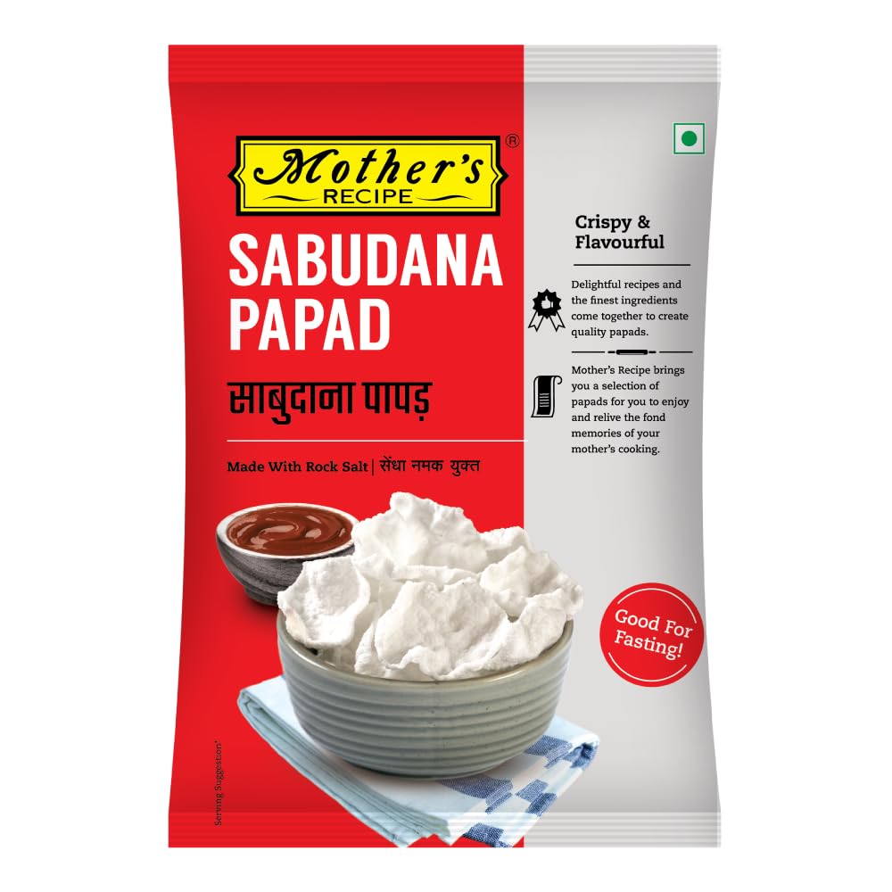 Mother's Recipe sabudana papad pack with sendha namak for fasting