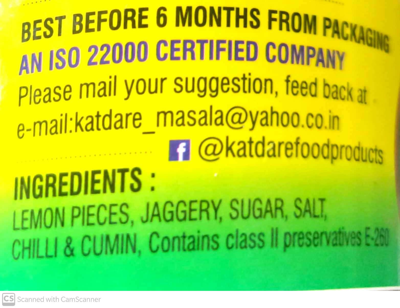 Maharashtra Katdare God Nimbu (Sweet Lime) Crush-200gm – view 3