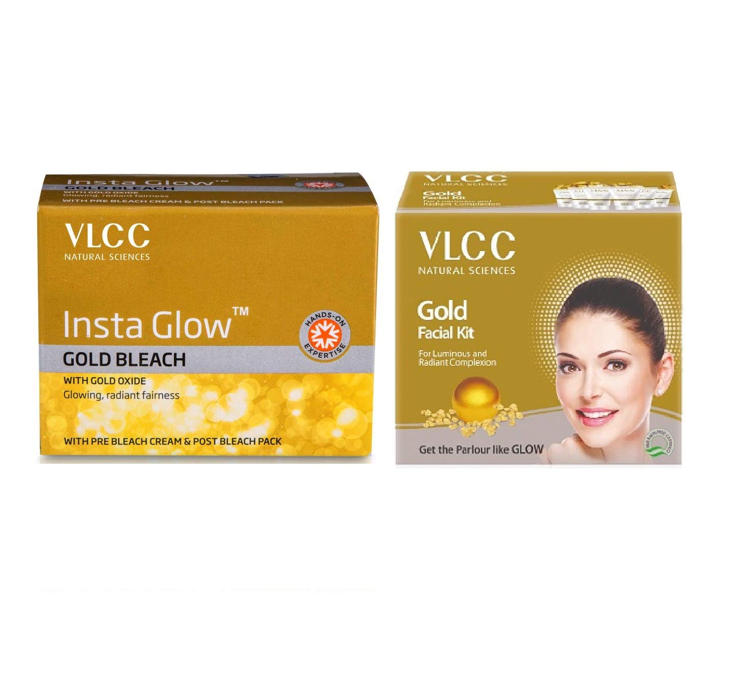 VLCC 2 piece gold facial kit and bleach set