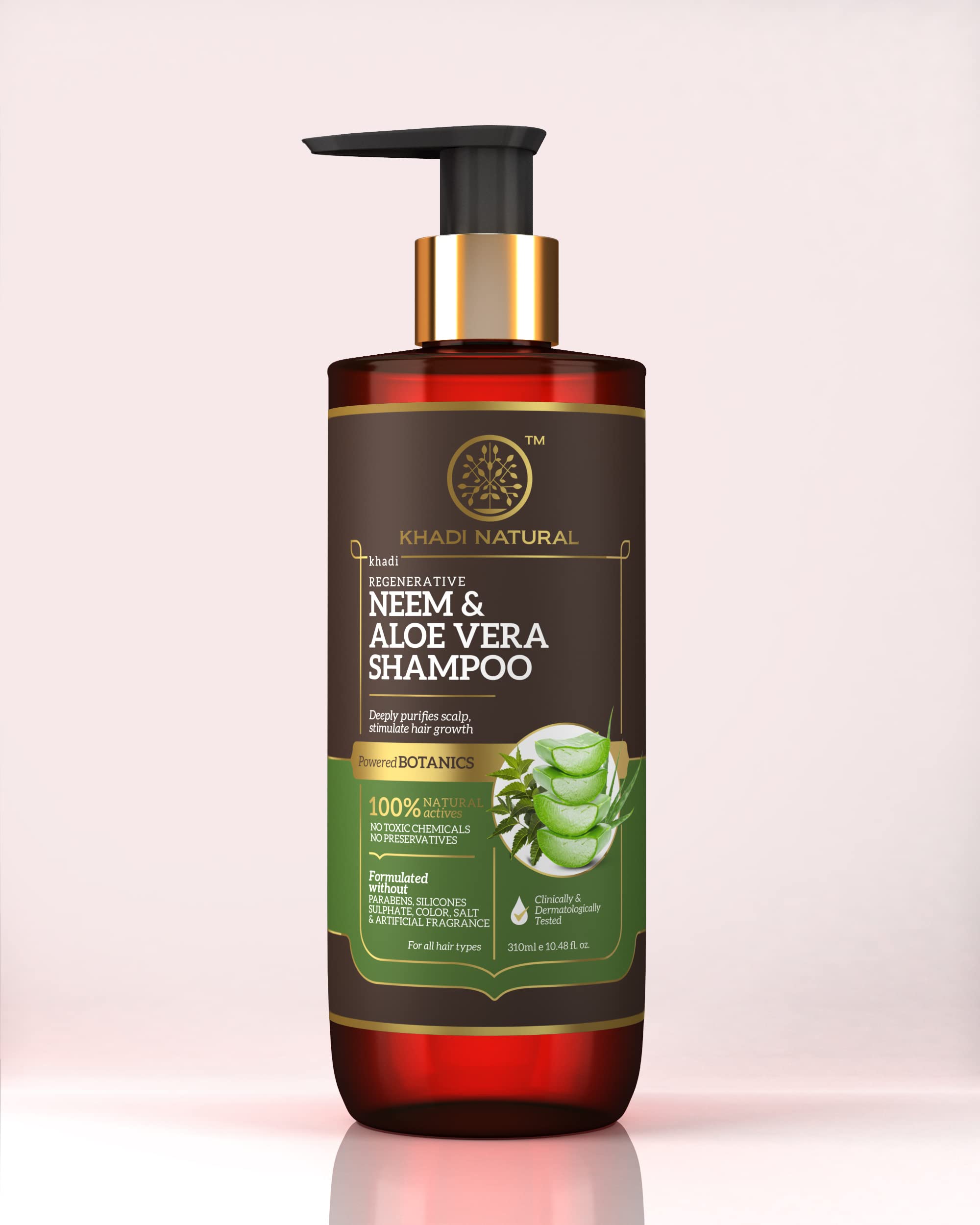 Khadi Natural neem and aloe vera shampoo bottle 310 ml