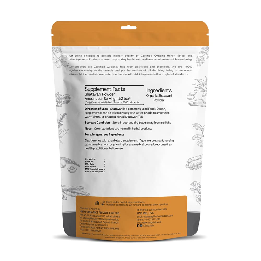 Just Jaivik Organic Shatavari Powder – view 2