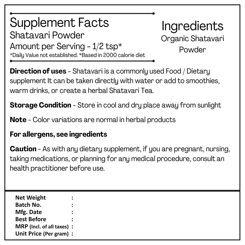 Just Jaivik Organic Shatavari Powder – view 3