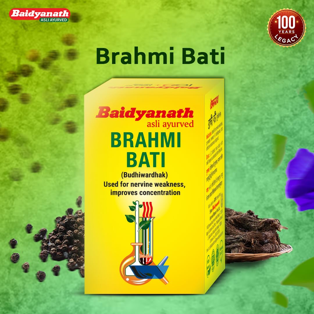 Baidyanath Brahmi Bati - Memory Booster and Helps Relieve Stress - 30 Tablets (Pack of 2) – view 4