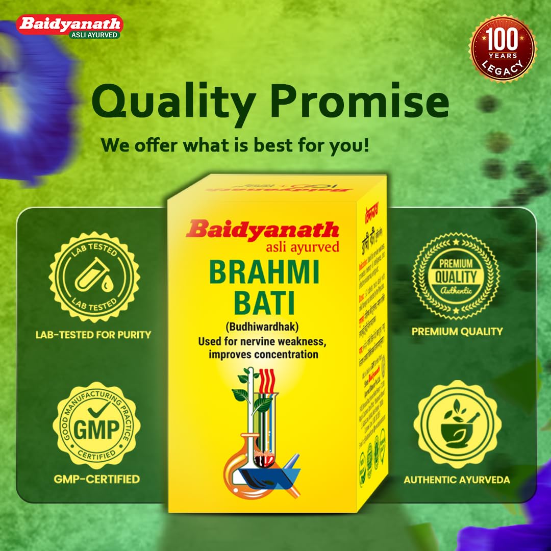 Baidyanath Brahmi Bati - Memory Booster and Helps Relieve Stress - 30 Tablets (Pack of 2) – view 8