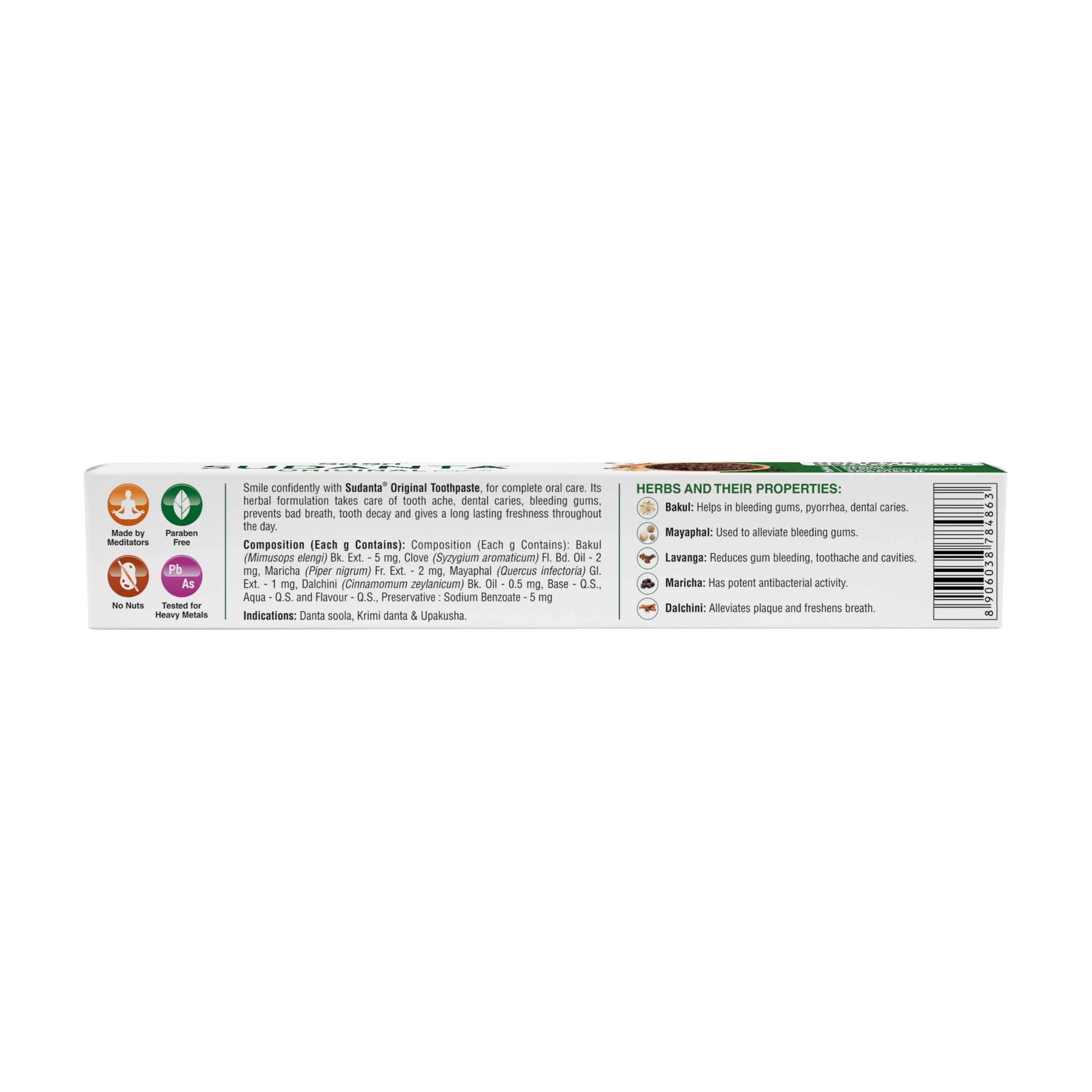 Sri Sri Tattva Sudanta Original Toothpaste - All Natural, Fluoride Free Tooth Paste with Cloves, Cinnamon, Bakul & More - 200g (Pack of 4), for Kids and Adults – view 4