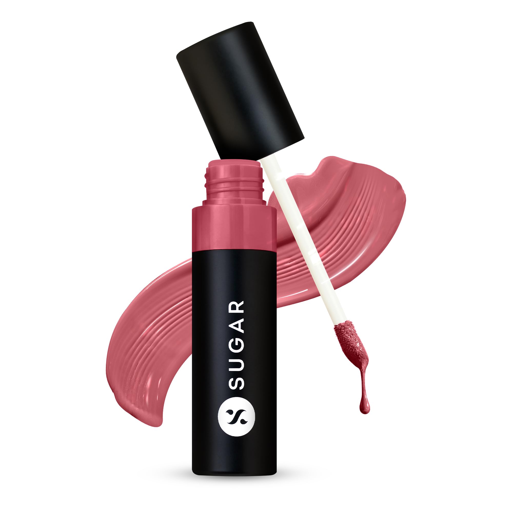 High-gloss liquid lipstick tube in 03 Blush Brandy by SUGAR