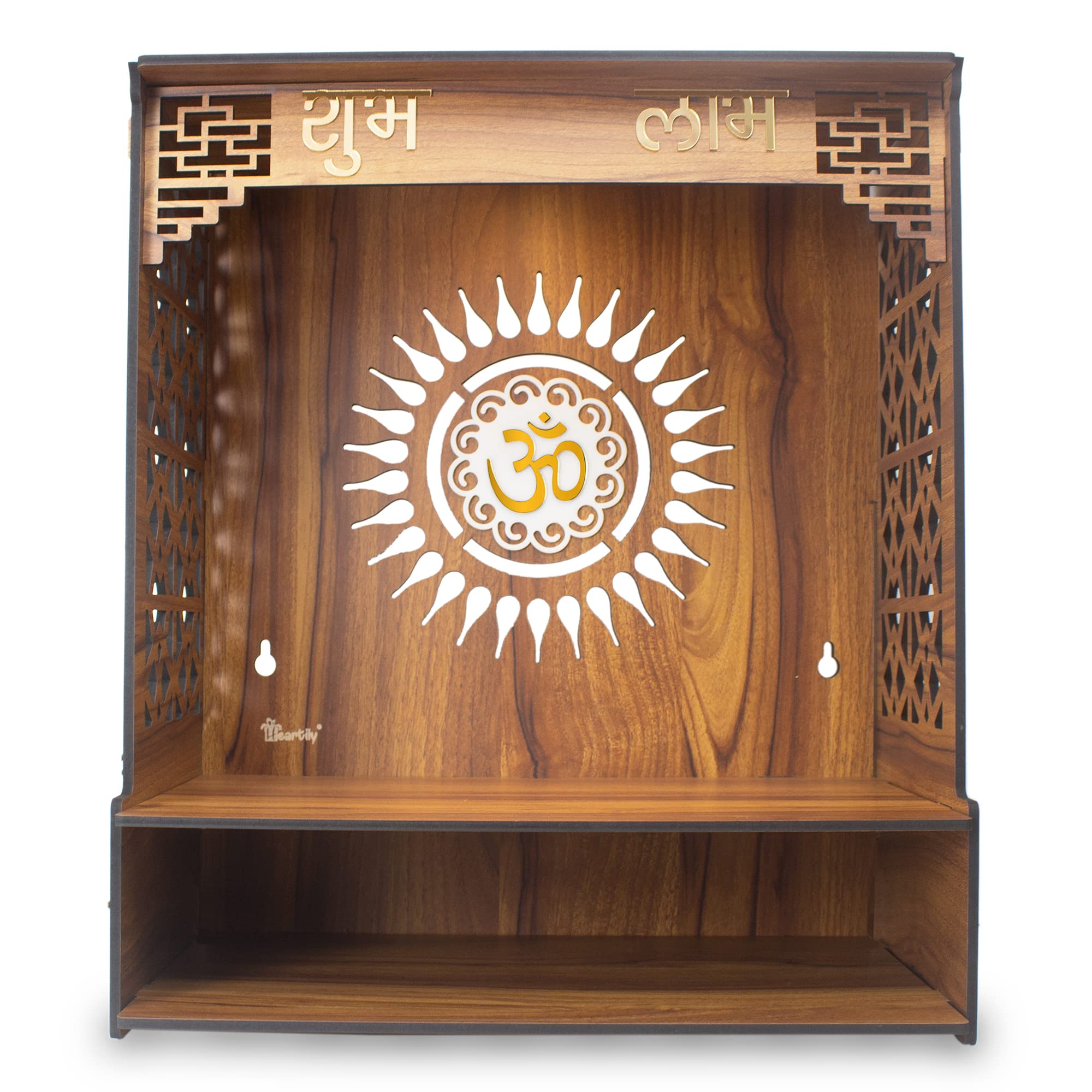 Heartily Shlok Beautiful Wooden Pooja Mandir for Home or Puja Temple Stand for Office and Shops with Led spot Light (H- 18, L- 16, W-8.75 Inch) – view 6