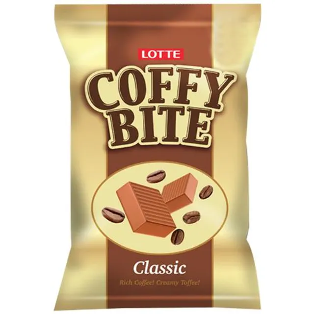 Front view of Lotte Coffy Bite Classic veg pouch
