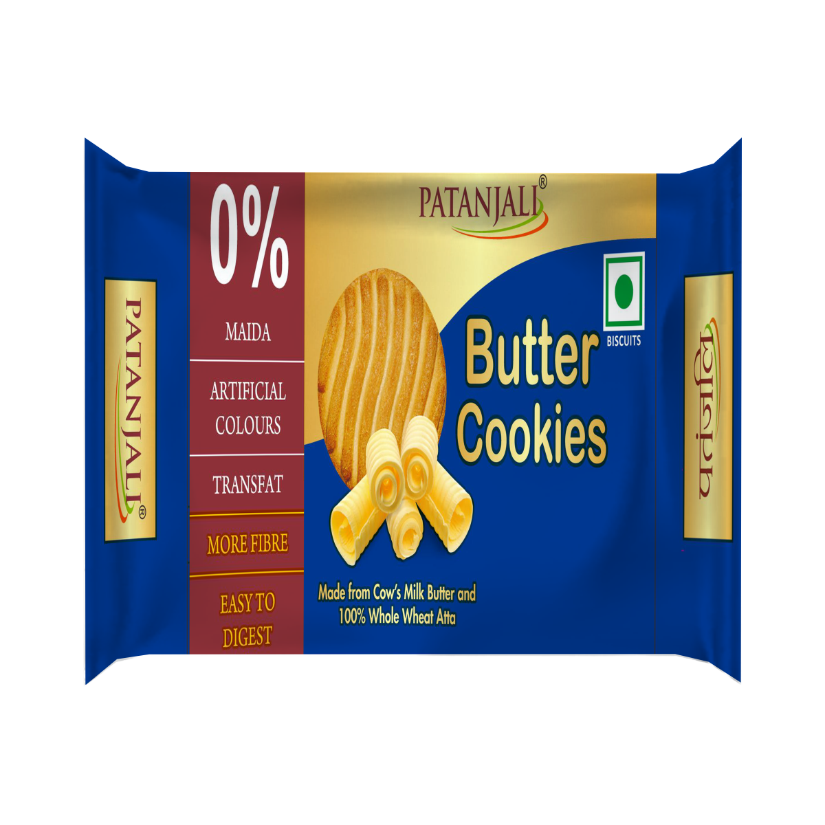 Butter cookies pack by Patanjali showing 150 g size