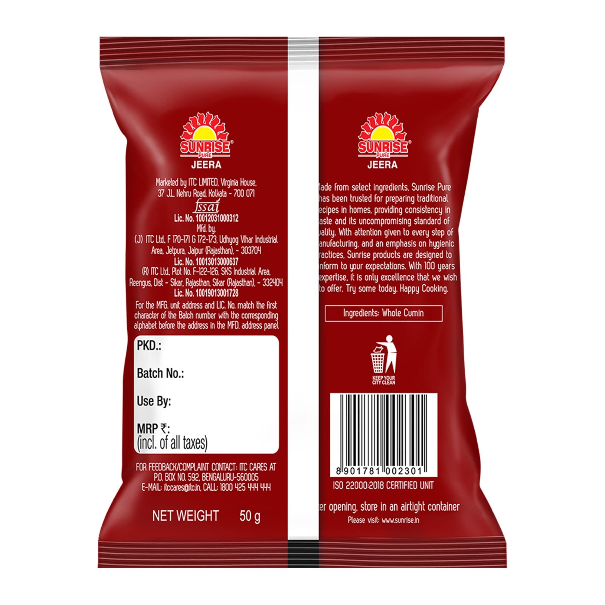 Sunrise Pure Jeera Whole Spice Pouch, 50 g – view 2
