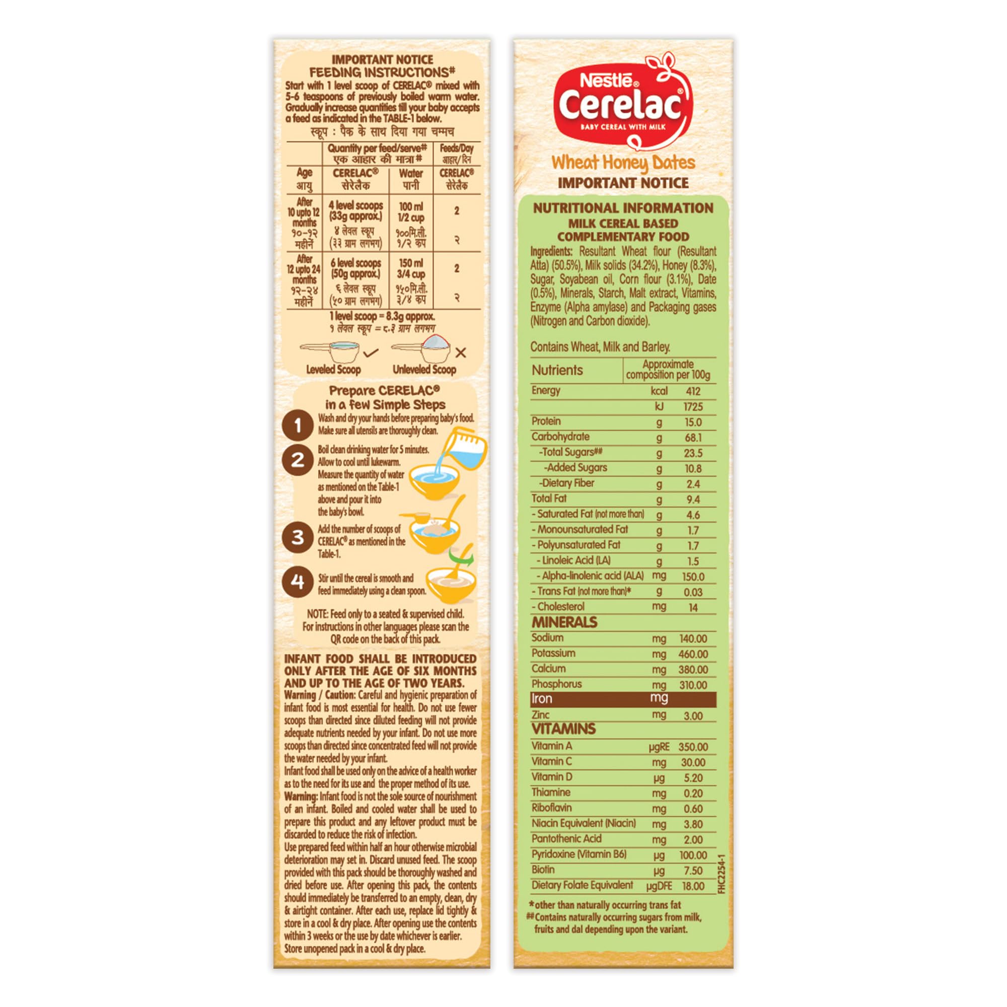 Nestle Cerelac Baby Cereal with Milk , Wheat Honey Dates , From 10 to 24 Months , Stage 3, Source of Iron & Protein , 300g – view 4